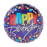Birthday Balloon ~ Blue Circles