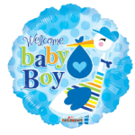 9" Airfill Baby Boy Stork Balloon