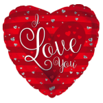 9" Airfill I Love You Stripes Foil Balloon