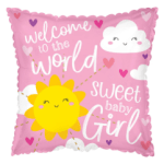 9" Airfill Welcome Baby Girl Balloon