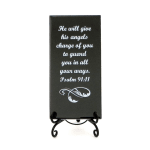 Inspirational Glass Plaque-He will give His angels charge.