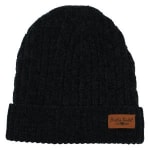 Cable Knit Chenille Beanie - Black