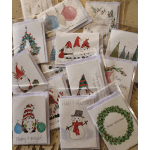 Holiday Greeting Card 6" x 4.5". Local artist hand painted watercolor. Front graphics will vary. We will relay your message inside.