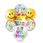 Assortment of 3 Get Well Balloons