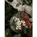 Handcut Candy Cane Ornament *LOCAL ARTIST* Marth Link Walsh