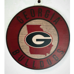 12" NCAA Wooden Bulldog Circle
