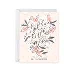 Hello Little One Card - Pink