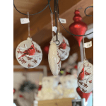 Cardinal Snow Glass Ornament