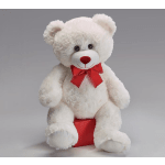 Plush Animal (15"white Bear with Red Bow