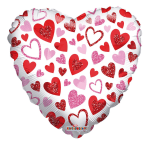 17" Glitter Hearts Pattern Balloon