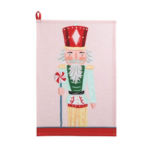 Mud Pie -Pink Christmas Nutcracker Towel