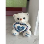 Small Teddy Bear - White & Blue