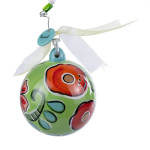 "Friends" Green Floral Ornament