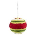 Red & Green Striped Felt Ornament