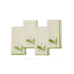 Lily of the Valley Set of 4 Embroidered Napkins- White