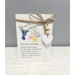 Keepsake #1 (Hummingbird with yellow and purple flowers)