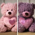 Rose or Violet Plush Bears