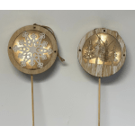 Wood Lighted Ornament Flower Pik