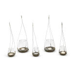 Brass & glass hanging candle holder