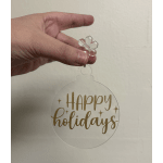 Gold Happy Holidays Ornament