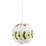 Holly Felt Ball Ornament