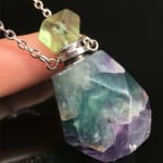 Miniature crystal perfume bottle necklace