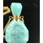 Natural quartz crystal Perfume bottles gemstone pendant