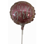 4” It’s a Girl Stick Balloon