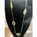 Turquoise / gold rope necklace