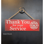 "Thank You For Your Service" Firefighter Plaque 5" H x 15" W