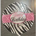 Happy Birthday Mylar Zebra