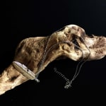 Long necklace with feather pendant