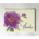 Thank you card with purple flower