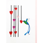 Iconic Quilling Hummingbird Hearts Card 5x7