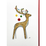 Iconic Quilling Reindeer Large Holiday Card