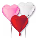 3 Helium Foil Heart Balloons