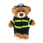 PLUSH 8" FIRE FIGHTER BEAR
