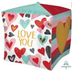 Anagram Love You Cubez Balloon – 15-Inch Charming Decoration