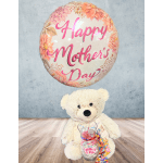 Mothers day warmies marshmallow bear with balloon and herseys kisses