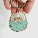 Blooming Barrel Cactus Keychain