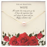 Valentines sterling silver faux pearl wife necklace