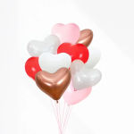 Heart Shaped Valentine's Balloon Bouquet (10 Pack)