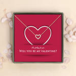 Will you be my valentine heart necklace