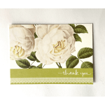 Thank you card - white roses