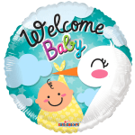 18" Welcome Baby Stork Mylar Balloon