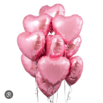 Bouquet of pink heart balloons