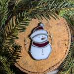 Stained Glass Snowman Ornament