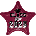 2025 Grad Balloon ~ Burgundy Star