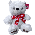 12" White Bear With Ribbon