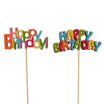Multi-Colour 4"W X 20"OAH Birthday Cut Out Picks